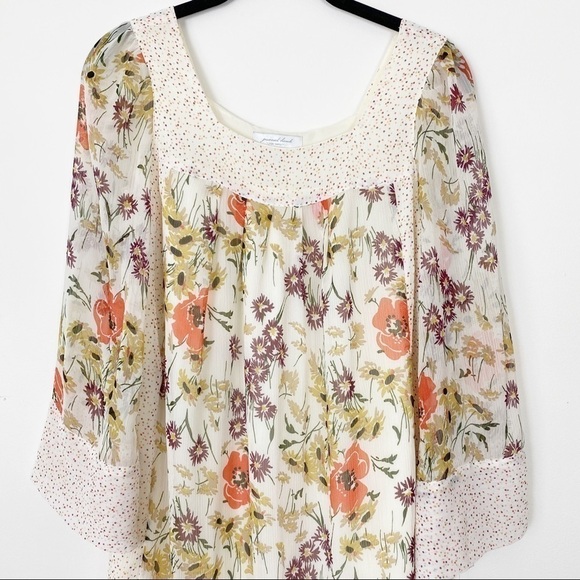 NEW NWT JAVOVICH HAWK Floral Prairie Babydoll Dress XS cottagecore casual - Picture 3 of 9